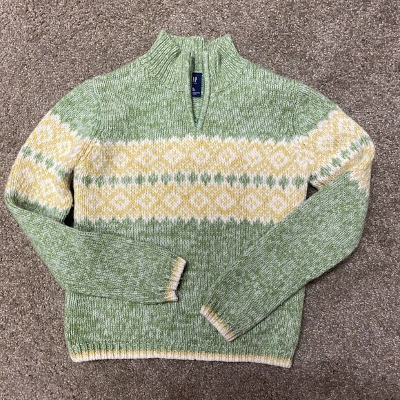 Gap Kids Lambswool Sweater Girls 1/4 Zip Sz XL Sz 12 Long Sleeve Pullover Blend - Picture 1 of 12